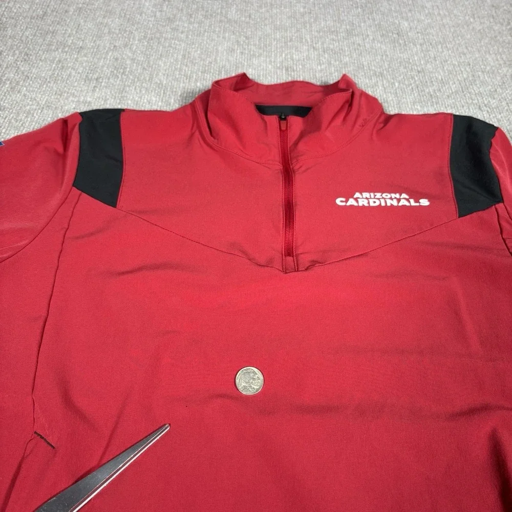Nike Arizona Cardinals 1/4 Zip Pullover Mens M Red Logo Performance NFL On Field